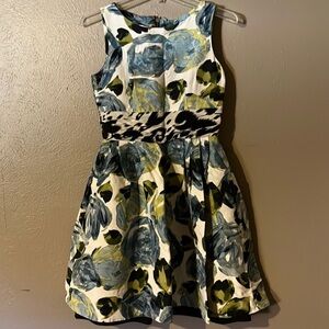 Taylor Yellow Fit and Flare Cocktail Dress